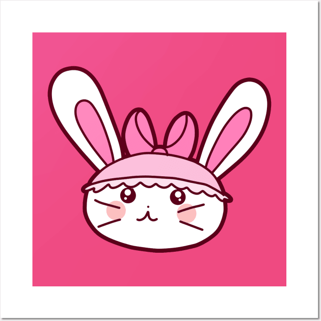 Pink Girly Bunny Wall Art by saradaboru